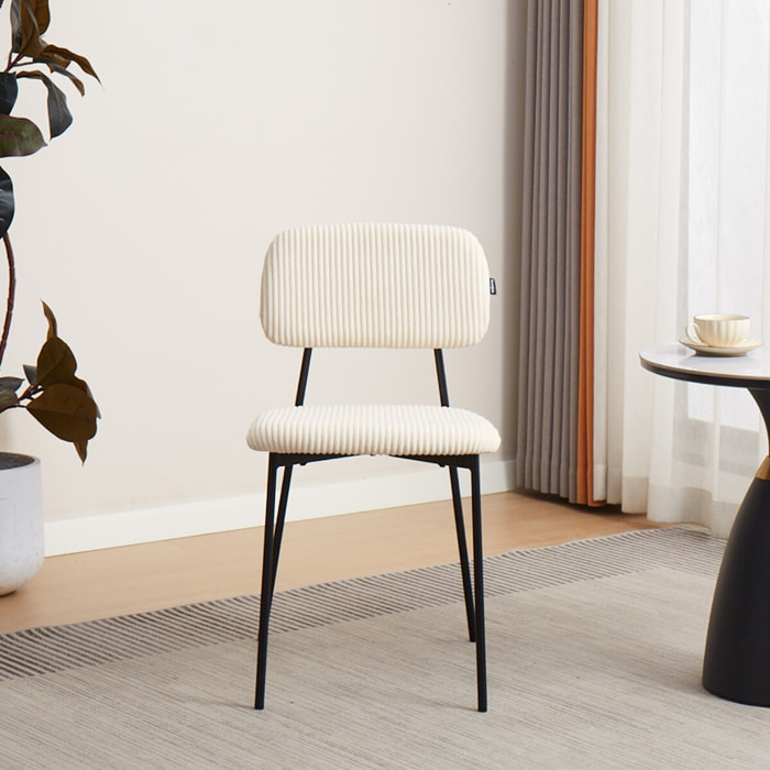 Lot de 4 chaises en velours côtelé - LORIE