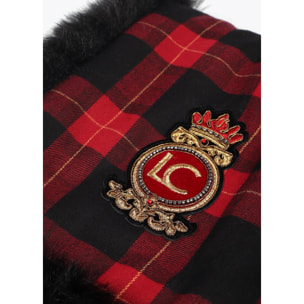 Sciarpa reversibile tartan ed effetto pelliccia