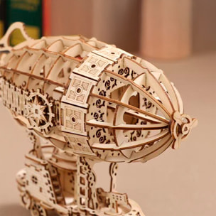 Modello in legno 3D, design di veicolo aereo con movimento meccanico. 160 pezzi.
