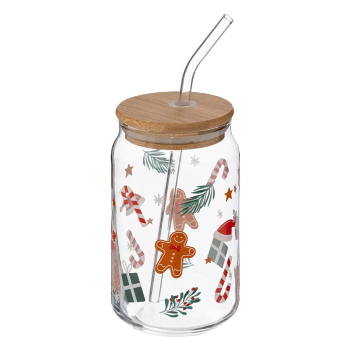 Gobelet verre avec paille 48 cl