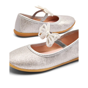 Bailarinas Niña Hebilla Mariposa Plata