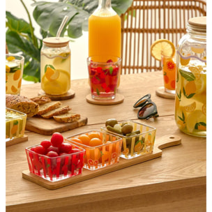 Set apéritif plateau et 3 coupelles Fruity