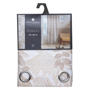 Rideau "Bejuco" motifs jacquard beige 140x260cm