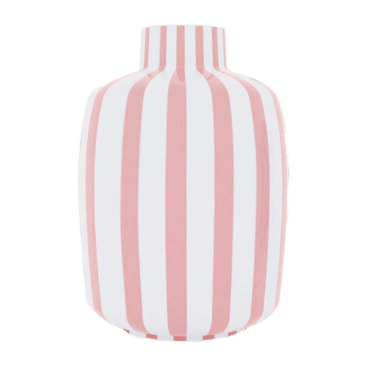 Milan – Vase décoratif rayé rose en céramique