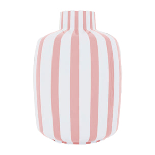 Milan – Vase décoratif rayé rose en céramique