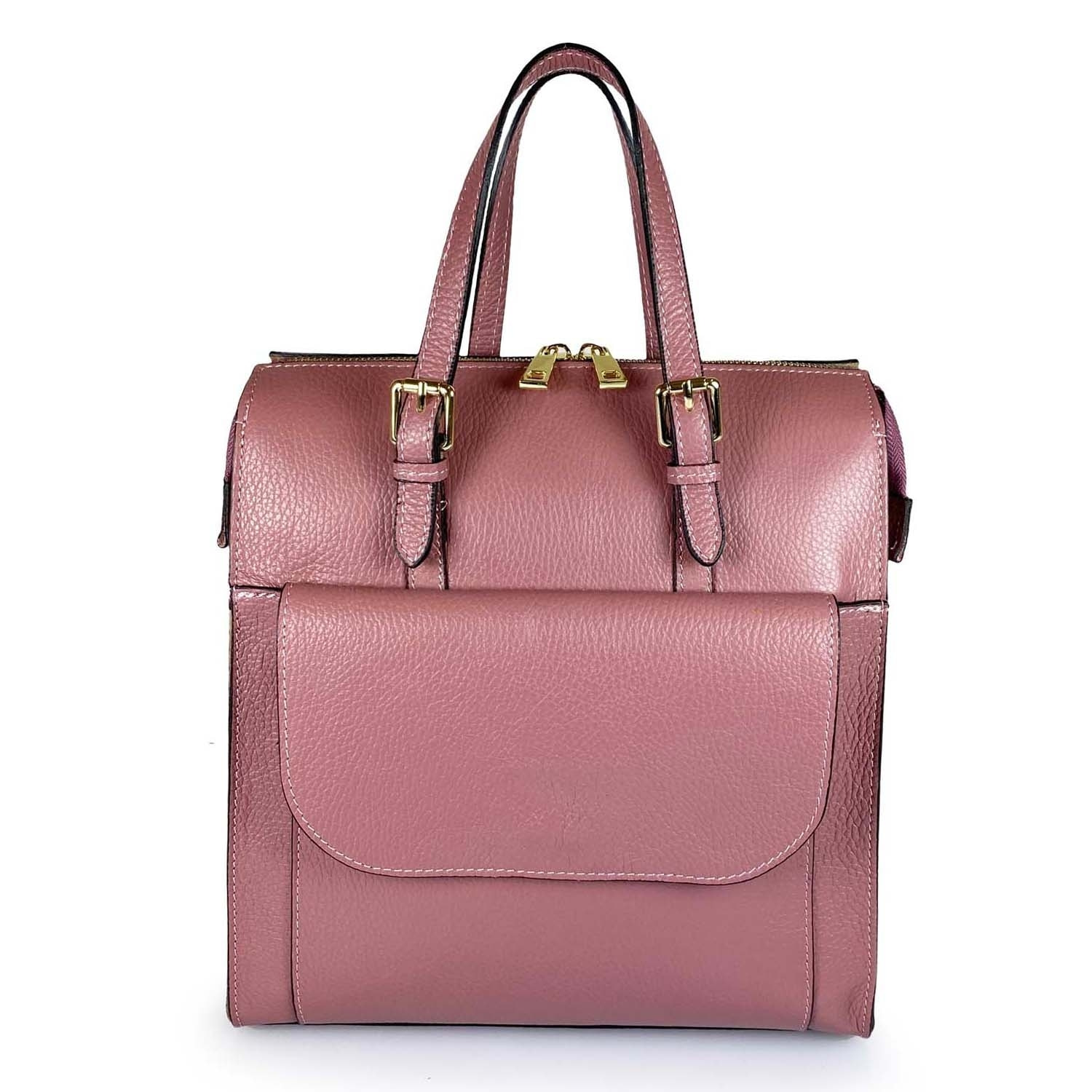 Borse Donna colore Rosa-in pelle Made in Italy 27 x 31 x 13cm