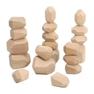 WOODEN STACKING NATURE STONES -20 pcs. - JUGUETE DE CONSTRUCCIÓN