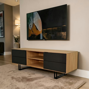 Meuble tv moderne en chêne blanc ZONZA