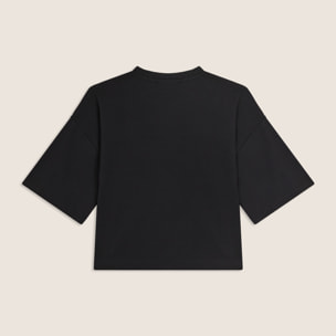 T-shirt Junior cropped con maxi logo color block
