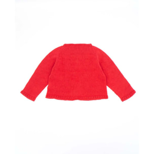 CHAQUETA PUNTO ALGODÓN ORGÁNICO ROJO