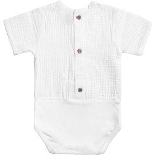 Body bebé manga corta bambula botones