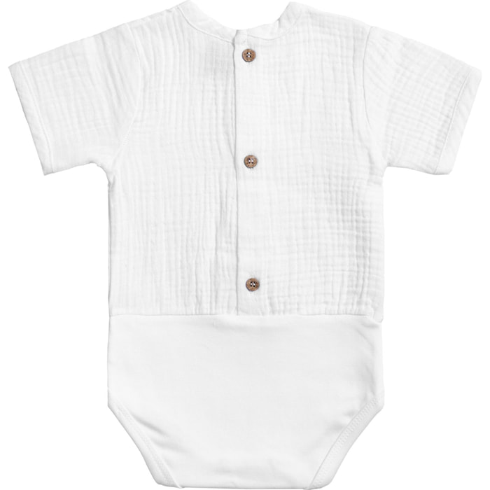 Body bebé manga corta bambula botones