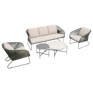 Salon de jardin Belano 5 places vert laurier