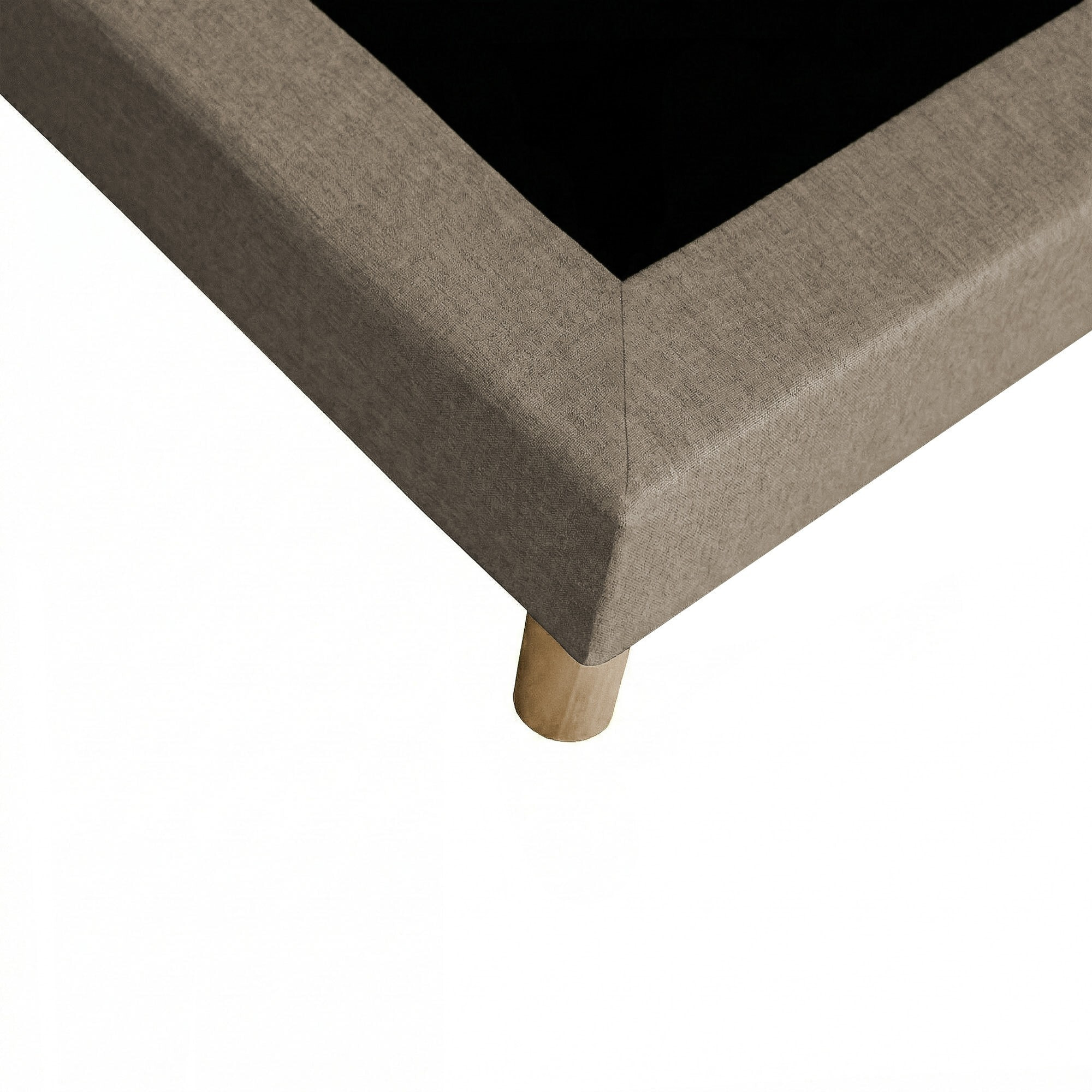 Sommier tapissier à lattes fixes taupe, couchage ferme, soutien optimal