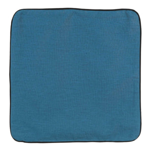 Housse de coussin en poly/lin - Bleu Foncé