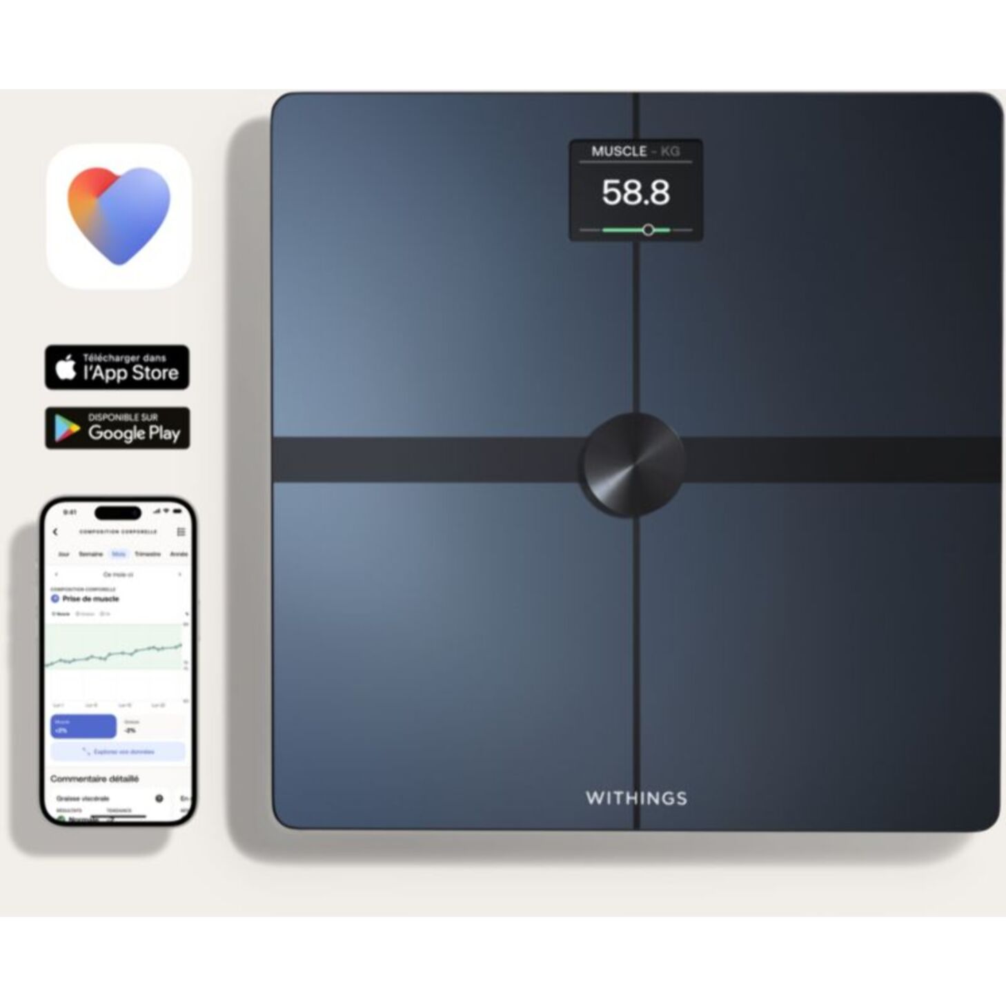 Pèse personne connecté WITHINGS Body Smart Noir