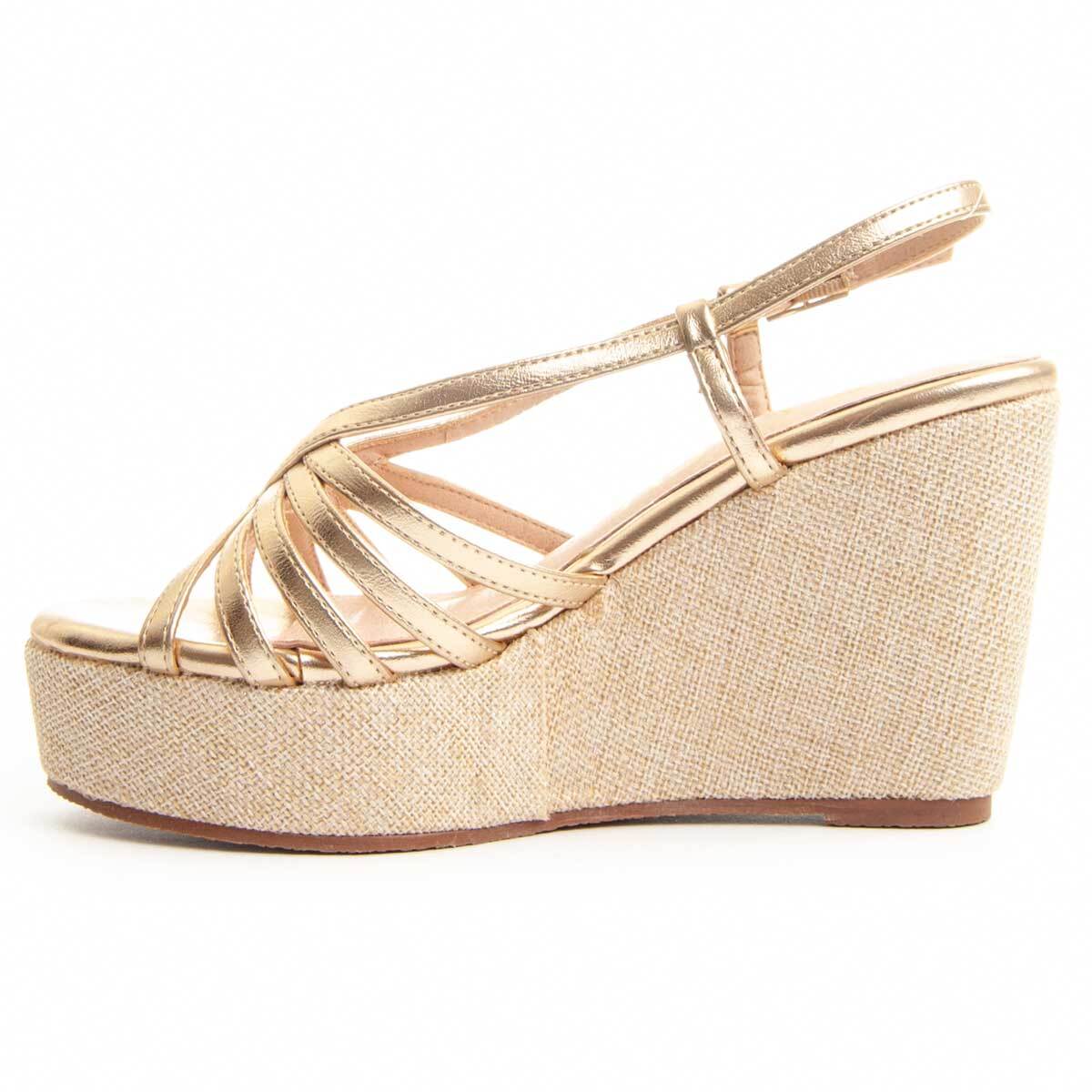 Sandalias de Cuña - Dorado - Altura: 12 cm