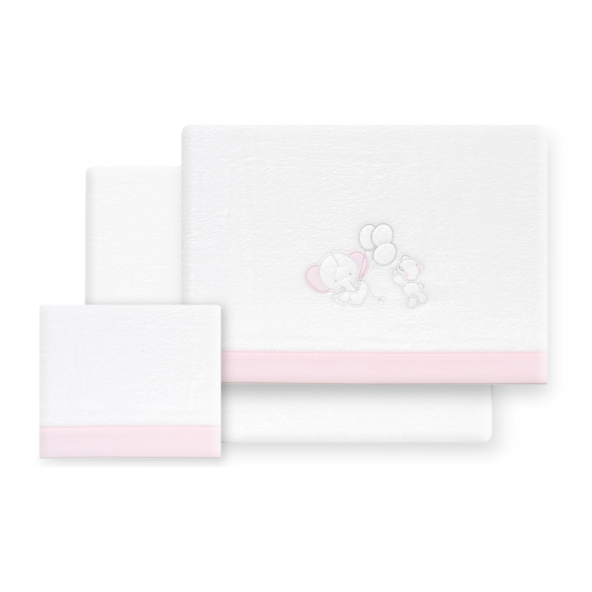 Triptico Minicuna Coralina Oso Elefante Globos Bco/Rosa