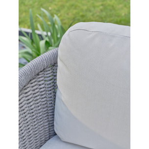 MYNTA - Salon bas de jardin 5 places - Effet bois