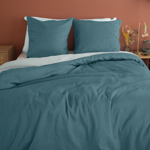 Parure housse de couette 3pcs 100% microfibre_celeste 220x240 cm