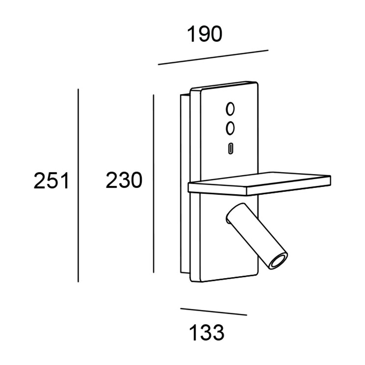 LEDS C4 Luz de lectura E-lamp LED 12.3 2700K ON-OFF Negro 452lm