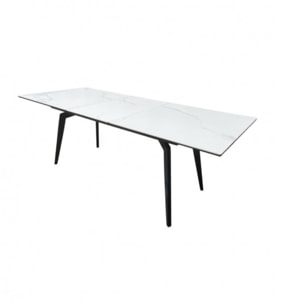 Table céramique extensible L160/210cm avec piètement métal noir- 2 coloris - MADRID