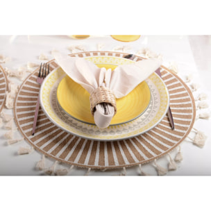 Lot de 6 Assiette a dessert jaune unie - coachella