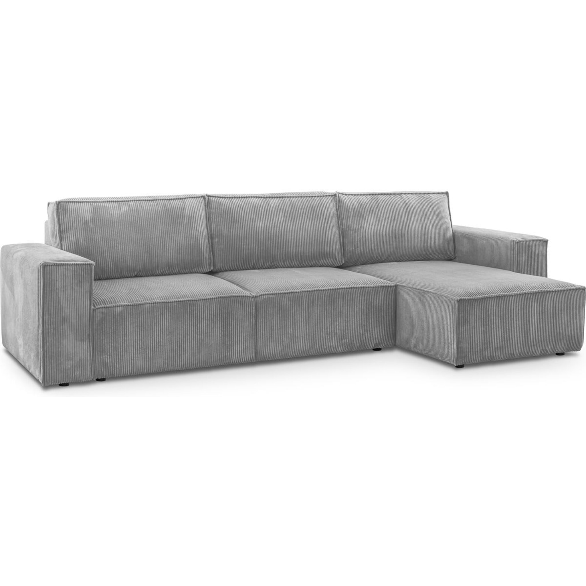 Canapé d'angle convertible 5 places en velours côtelé - HARPER