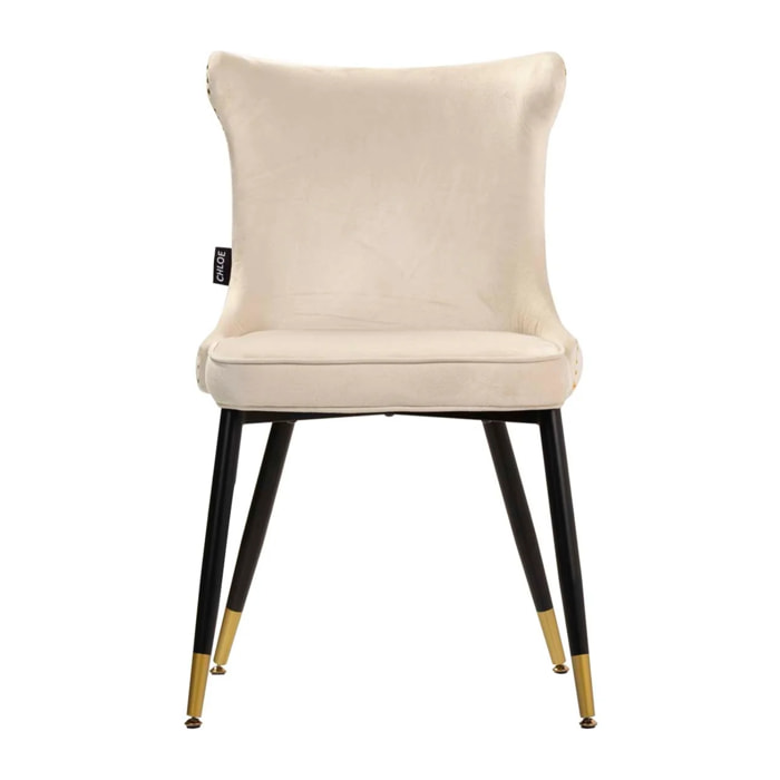 Silla Tachuelas Velvet Blanco Aspen 49x54x79 Cm