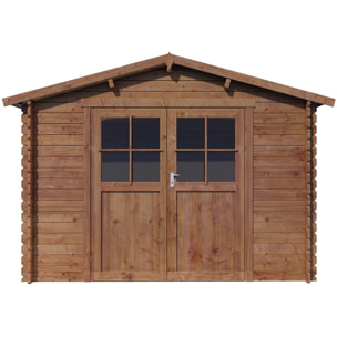 Abri de jardin en bois "Willow" - 9,3 m² - 28 mm - Marron