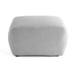 Sorrente - pouf - en tissu texturé - Gris clair