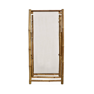 Lot de 2 chiliennes en bambou. toile naturelle polyester et coton. DAVAO L110 x P60 x H94cm