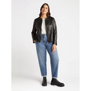 Fiorella Rubino - Chaqueta biker de tejido laminado - Negro