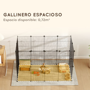 Valla Metálica para Mascotas de 24 Paneles, Jaula para Animales Pequeños, Forma Personalizable, Jaula para Conejos, Cobayas, Chinchillas, Gatitos, 120x60x80 cm, Negro