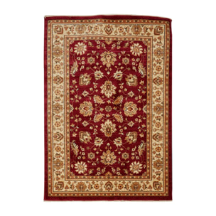 Tapis Same rouge et beige aux motifs floraux d'inspiration Orientale