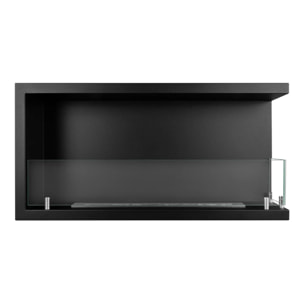 Sutri 90 - Camino a Bioetanolo da Incasso Angolare Destro 90x45x22,4 cm con Bruciatore 1,5lt in Acciaio