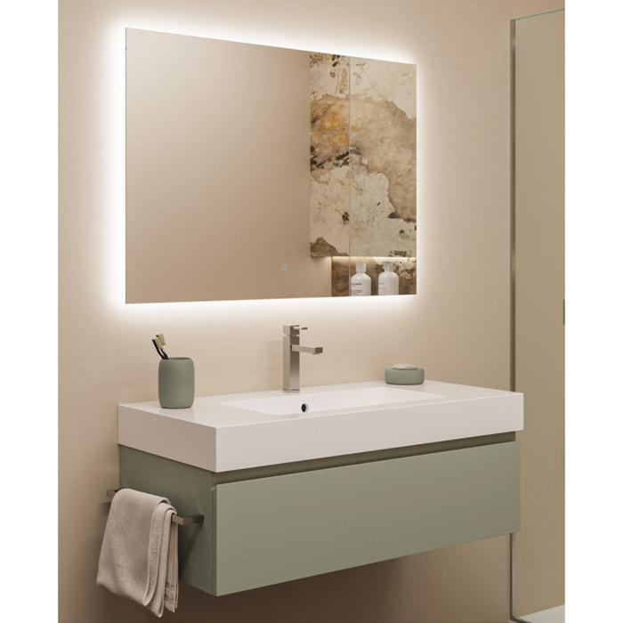 MOBILE DA BAGNO ZEFIRO 100 MONO VERDE SALVIA- 4 PEZZI