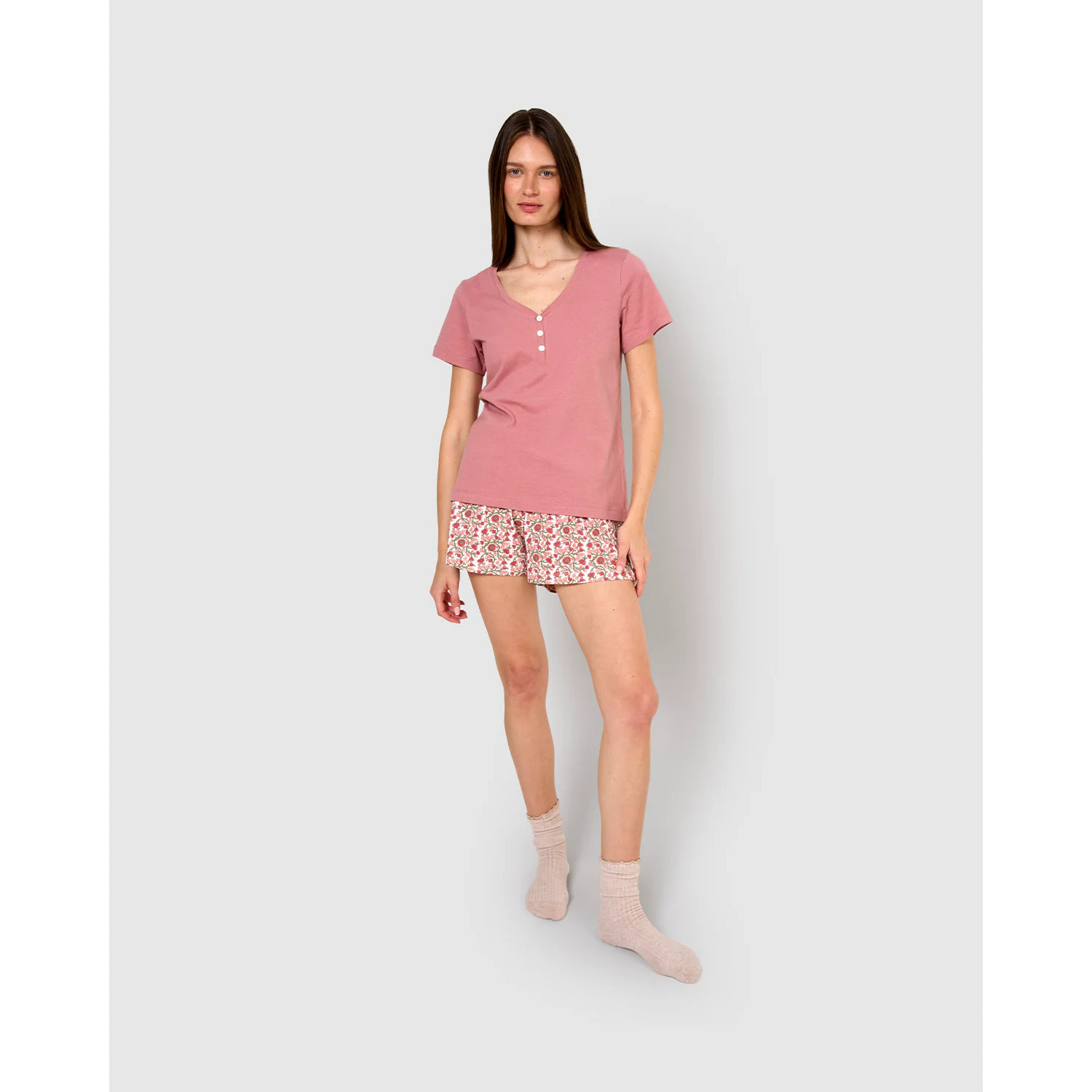 Pijama corto algodón amazonas rosa