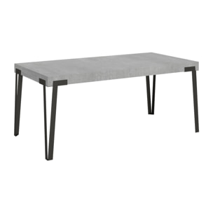 Table extensible 90x180/284 cm Rio Gris Béton cadre Anthracite