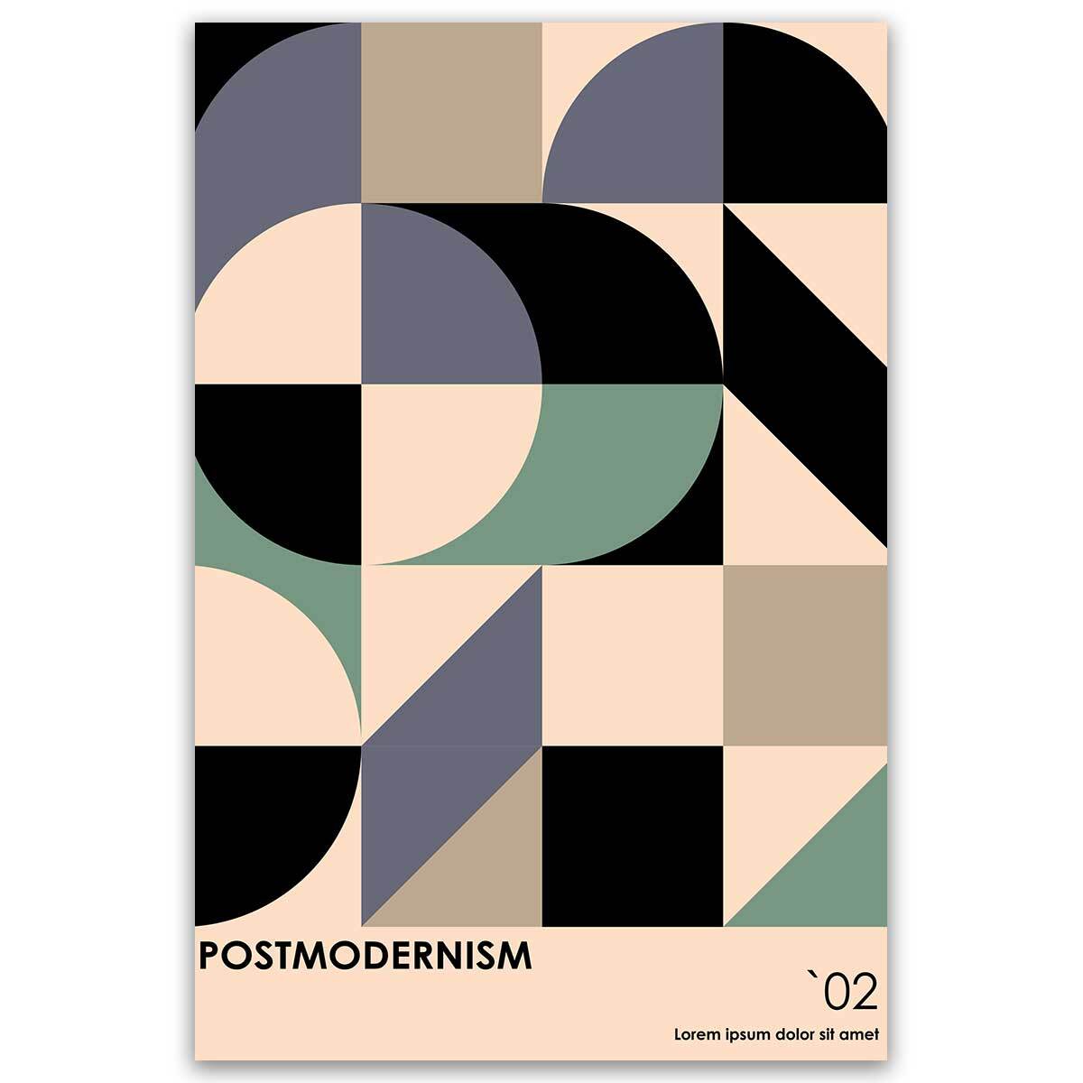 Tableau postmodernisme mosaïque géométrique moderne Toile imprimée