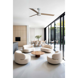 RUDDER L LED Ventilatore a soffitto bianco/frassino