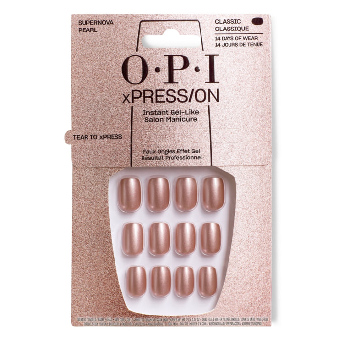 xPRESS/ON - Supernova Pearl - Faux ongles réutilisables, effet gel - Jusqu'à 14 jours de tenue