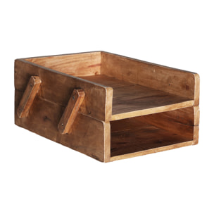 Caja de madera de mahogany en color marrón de 29x47x16cm