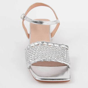 Sandalia De Tacón - Plateado - Altura: 4 Cm