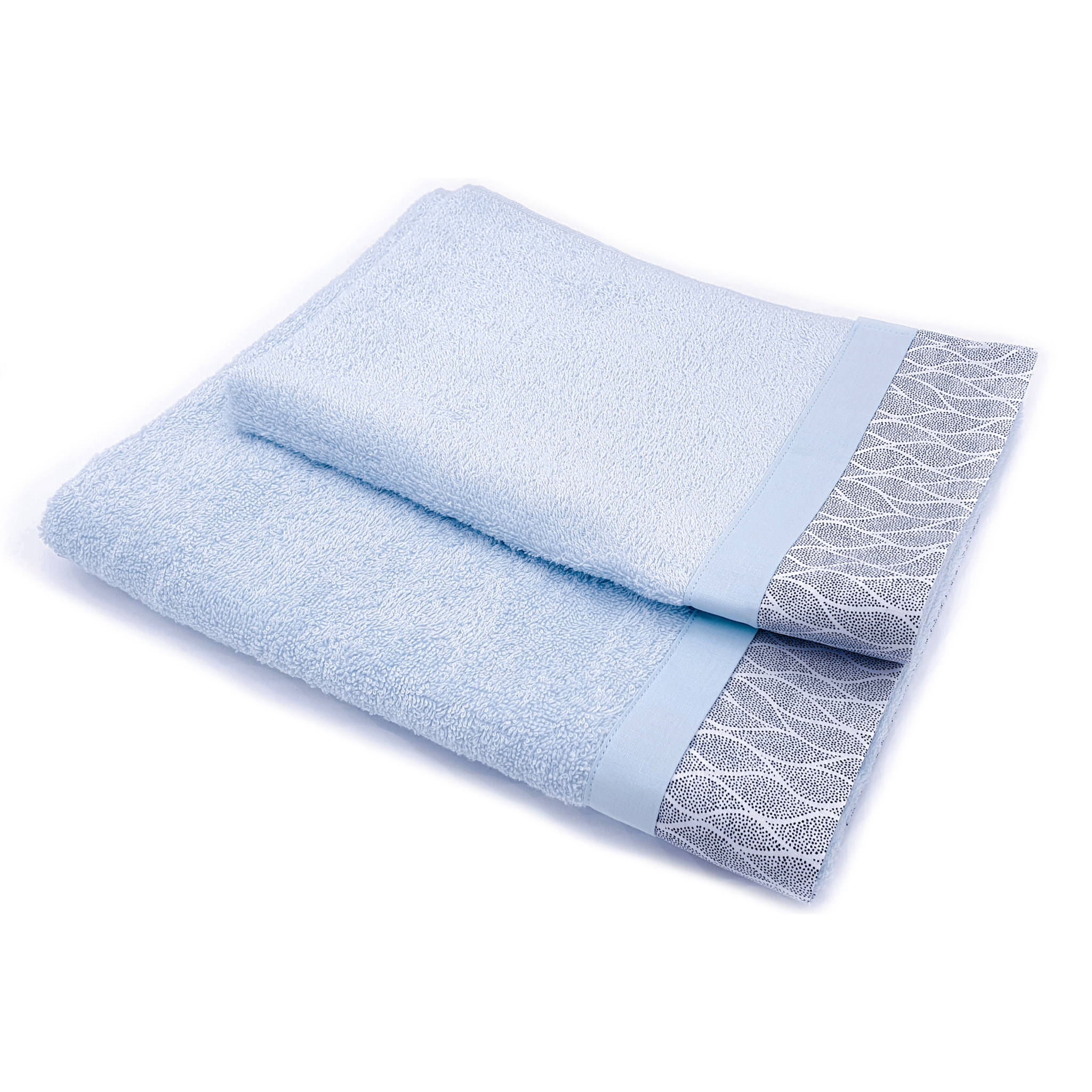 Set Spugna VENTOTENE 2 Pezzi: Viso+Ospite - Azzurro - 450 gr/m² - Puro Cotone