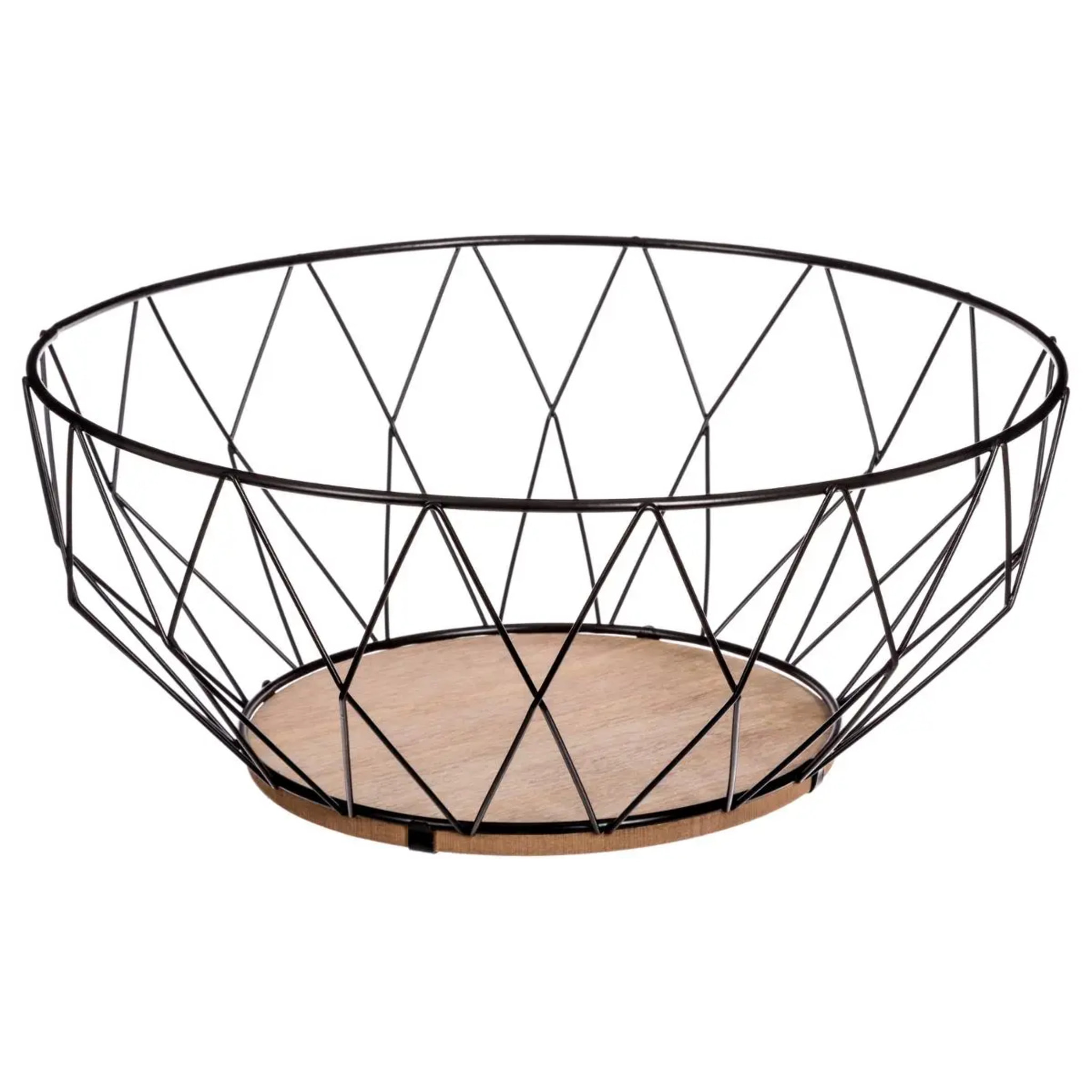 Corbeille en métal 28cm " losange" noir