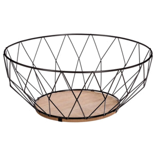Corbeille en métal 28cm " losange" noir