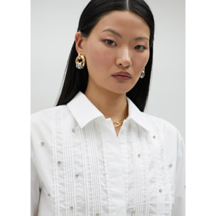 Camicia corta con strass