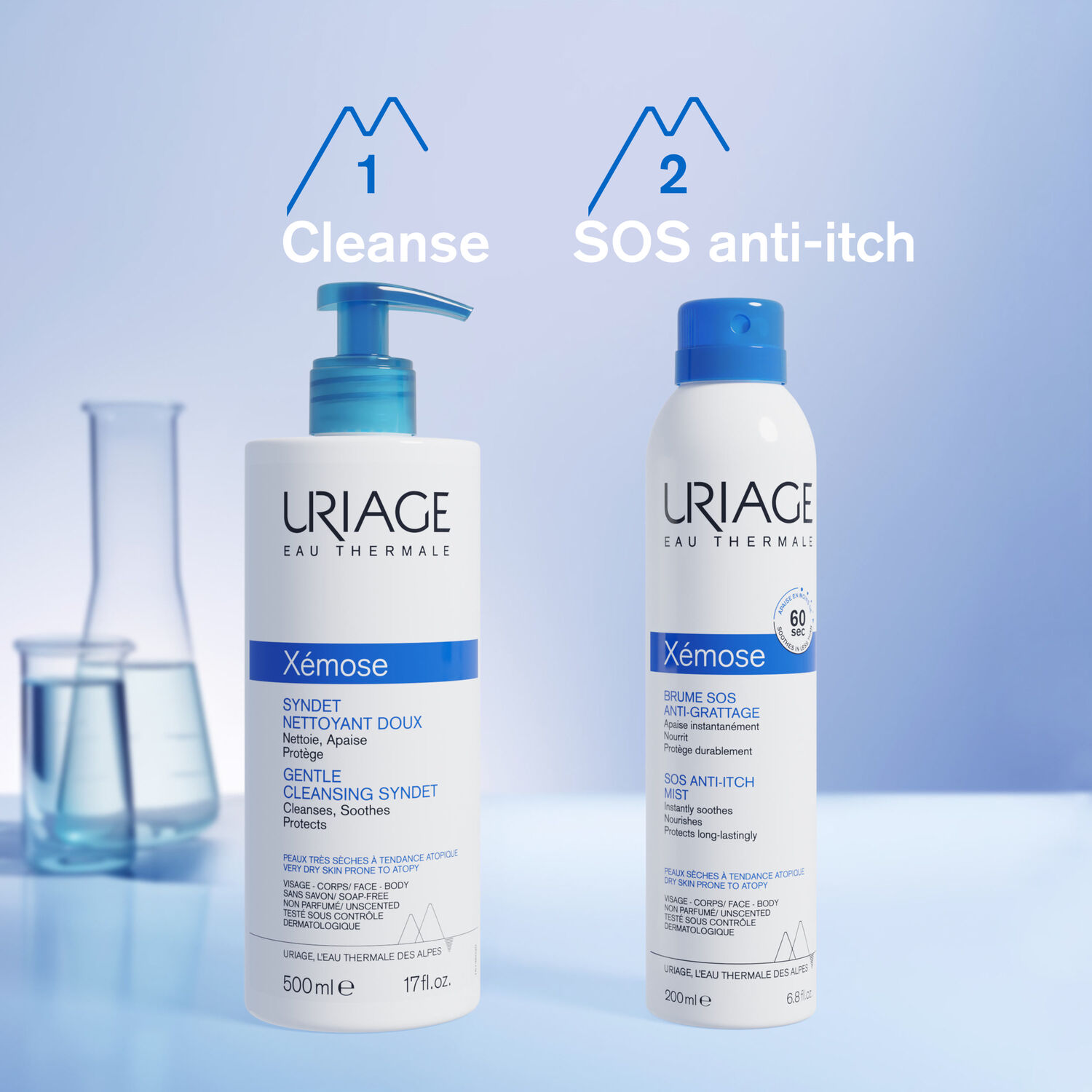Xémose C8+ - Syndet Nettoyant Doux - Gel-Crème Nettoie, Apaise & Protège