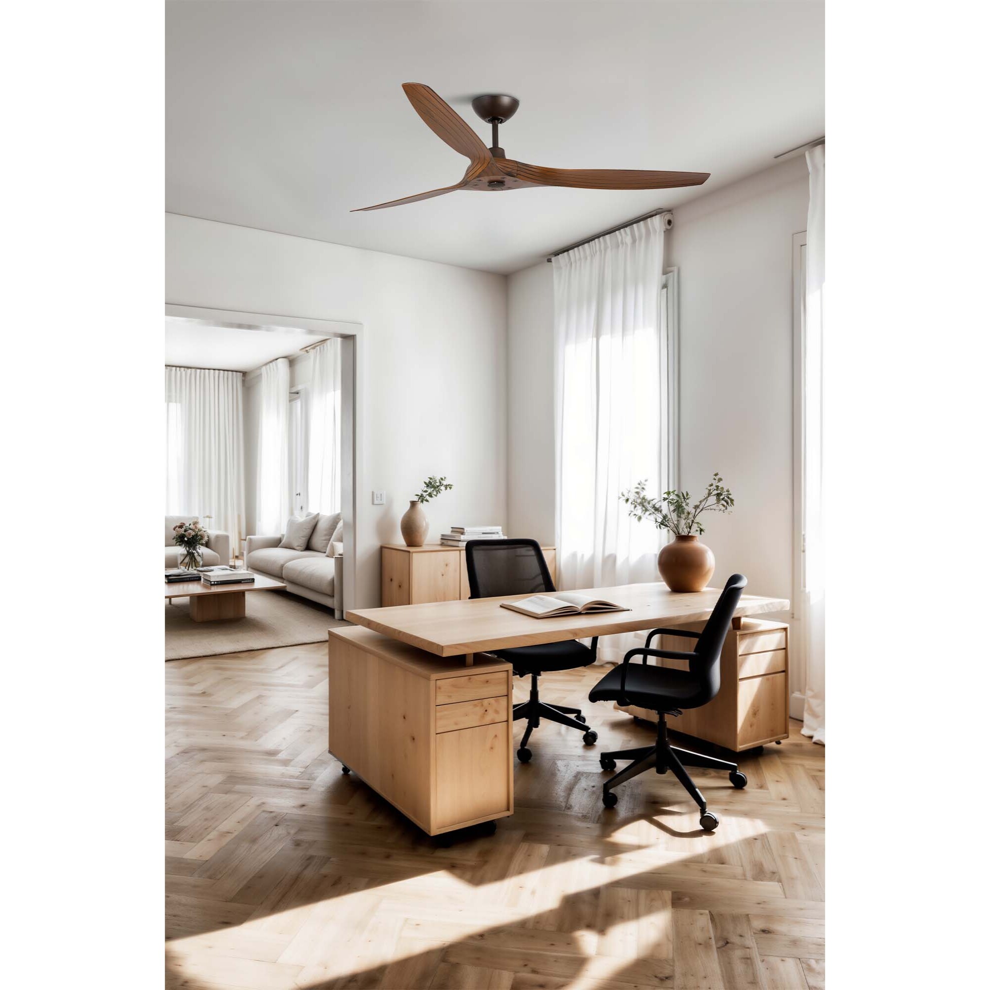 MOREA L Ventilatore a soffitto  marrone/noce